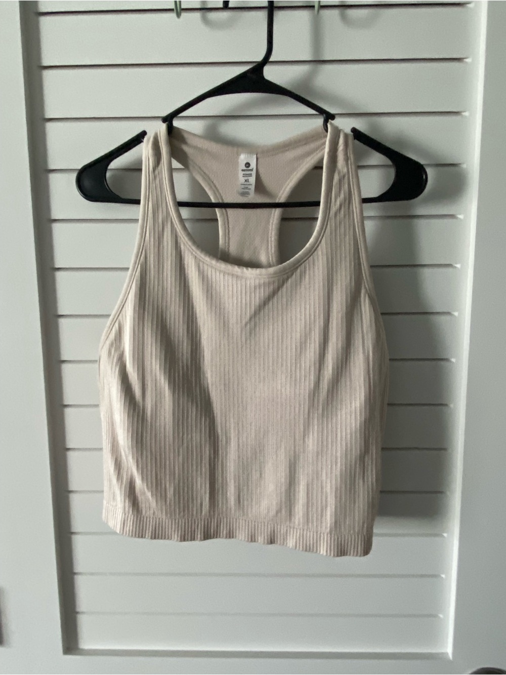 90 Degree Reflex Ribbed Athletic Tank Set Cream and Black Size XL - Picture 7 of 11